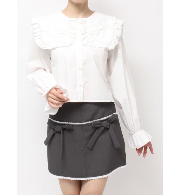 merry jenny「ribbonフリルカラーブラウス」|シャツ・ブラウス|