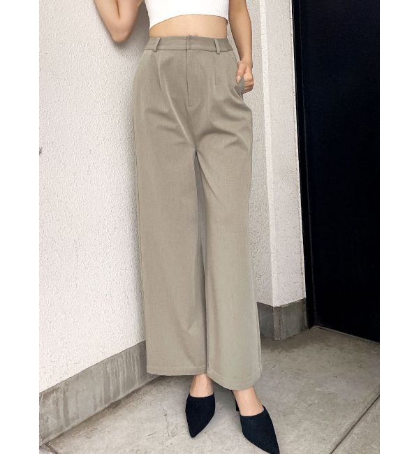 GYDA「ハイウエストストレートパンツ」|その他|ベージュ