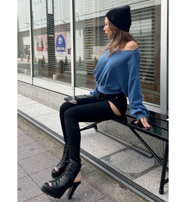 GYDA「ミドルウエストSIDE RIPPEDカラースキニーパンツ」|その他|