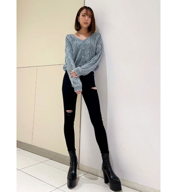 GYDA「ミドルウエストSIDE RIPPEDカラースキニーパンツ」|その他|