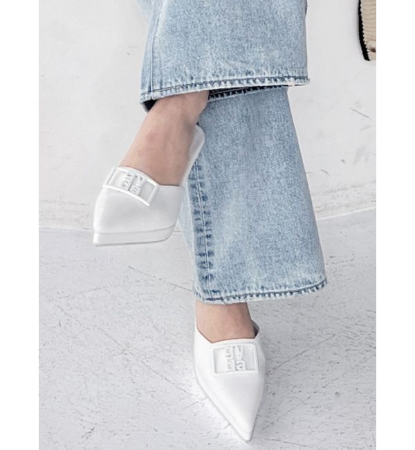 GYDA「square gyda バックルポインテッドミュール」|パンプス|