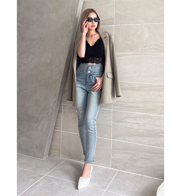 GYDA「square gyda バックルポインテッドミュール」|パンプス|