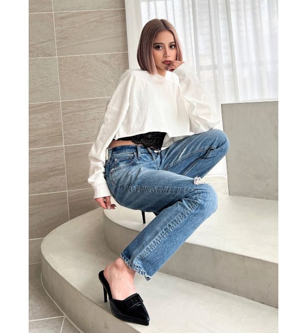 GYDA「square gyda バックルポインテッドミュール」|パンプス|