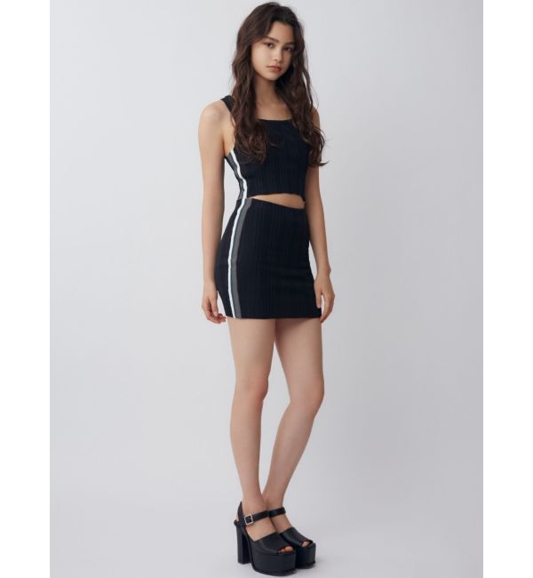 GYDA「サイドラインニットスカートライクショートパンツ【SETUP着用可】」|スカート|