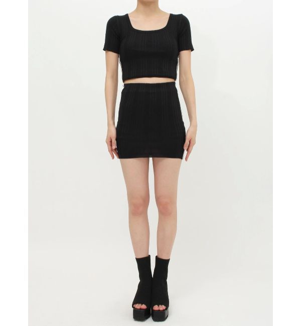GYDA「サイドラインニットスカートライクショートパンツ【SETUP着用可】」|スカート|