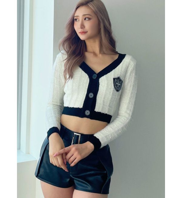 GYDA「ツイードライクエンブレムニットカーディガン」|カーディガン|