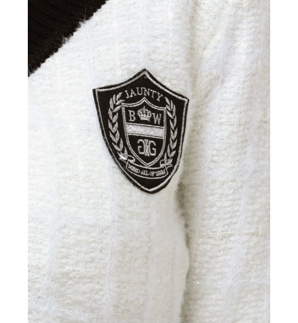 GYDA「ツイードライクエンブレムニットカーディガン」|カーディガン|