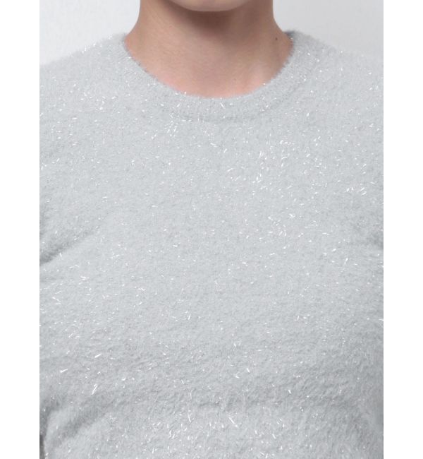 GYDA「BACK リボンラメシャギーショートニットトップス」|ニット・セーター|