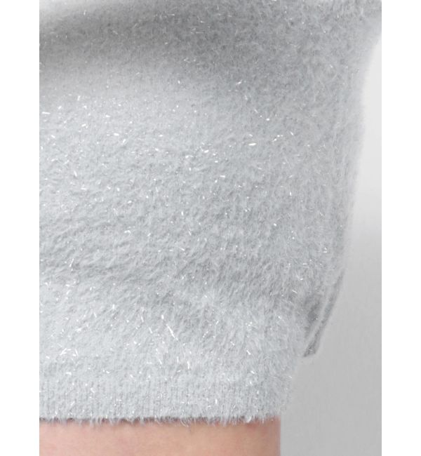 GYDA「BACK リボンラメシャギーショートニットトップス」|ニット・セーター|