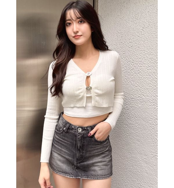 GYDA「GDチャームニットカーディガン」|カーディガン|