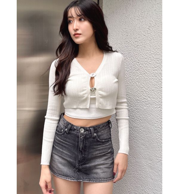 GYDA「GDチャームニットカーディガン」|カーディガン|