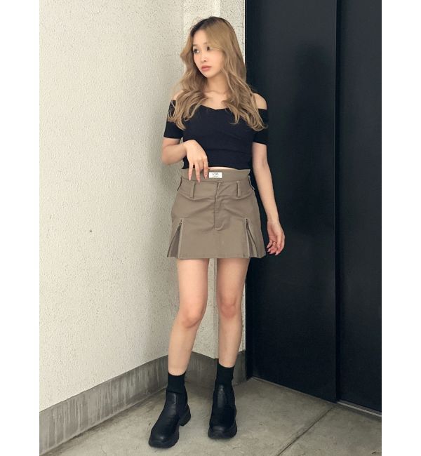 GYDA「ハーフスリーブカシュクールオフショルショートトップス」|Tシャツ・カットソー|