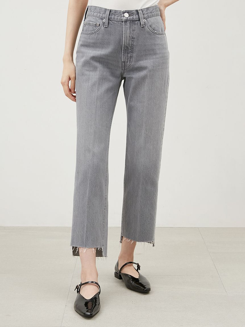 Mila Owen「裾段差テーパードデニムパンツ」|デニム|