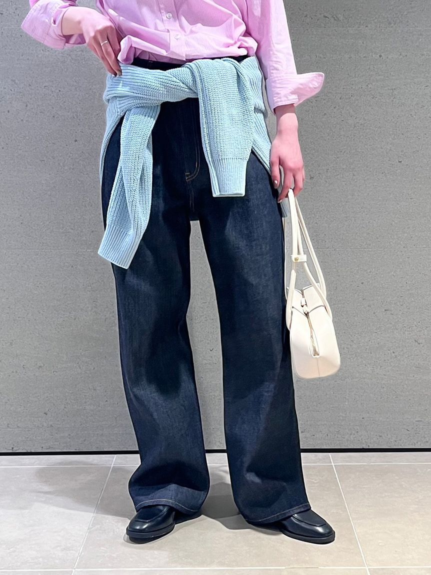 Mila Owen「セルビッチワイドストレートデニムパンツ【ウォッシャブル】」|デニム|