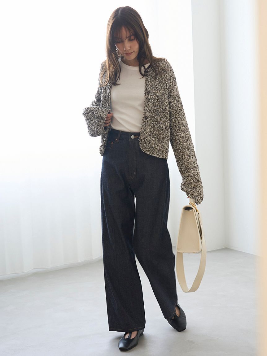 Mila Owen「セルビッチワイドストレートデニムパンツ【ウォッシャブル】」|デニム|