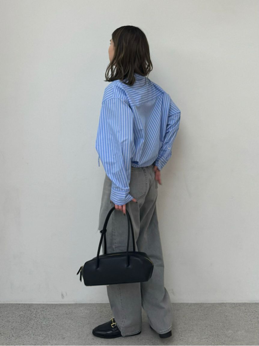 Mila Owen「【WEB限定00サイズ】ワイドテーパードカットアウトデニムパンツ」|デニム|