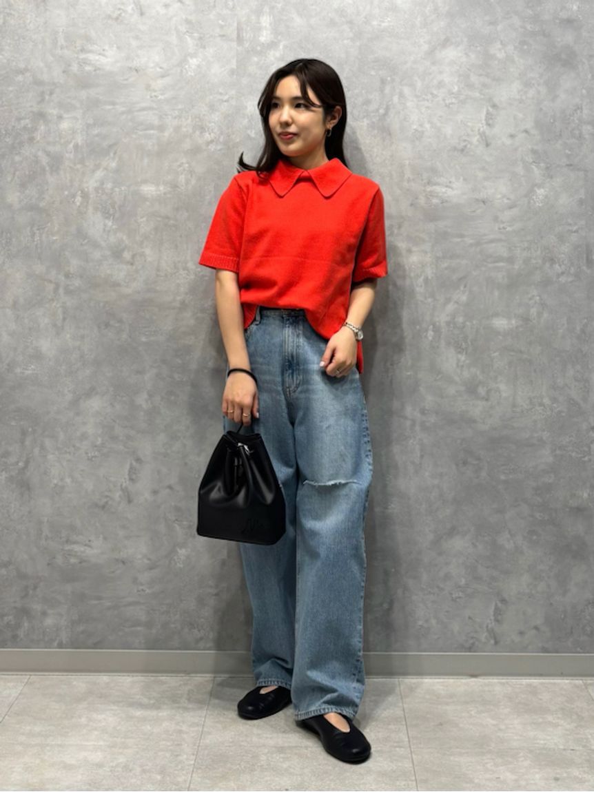 Mila Owen「【WEB限定00サイズ】ワイドテーパードカットアウトデニムパンツ」|デニム|