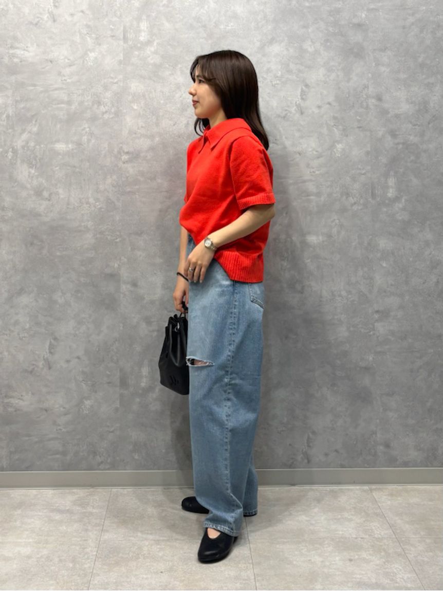 Mila Owen「【WEB限定00サイズ】ワイドテーパードカットアウトデニムパンツ」|デニム|