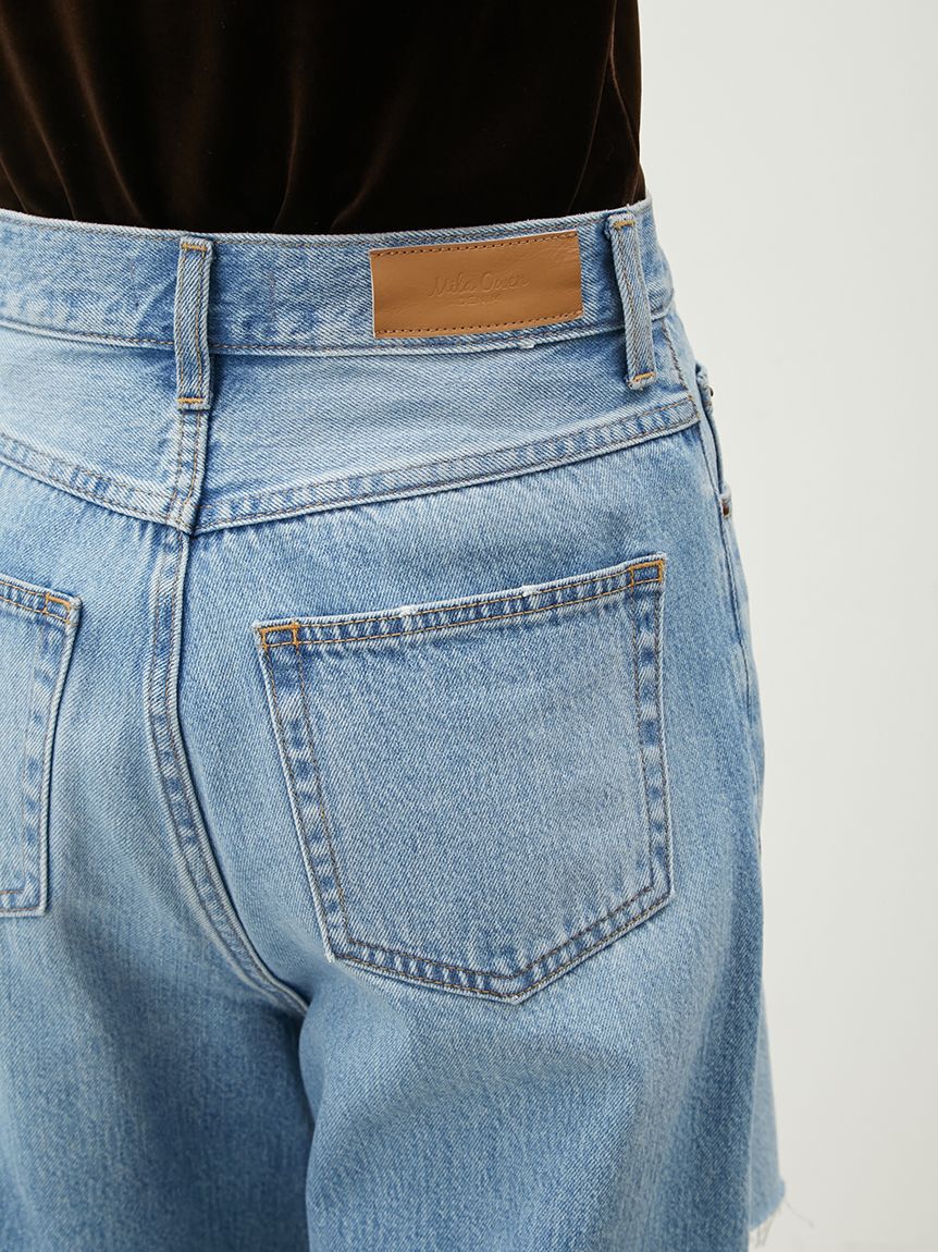 Mila Owen「【WEB限定00サイズ】ワイドテーパードカットアウトデニムパンツ」|デニム|