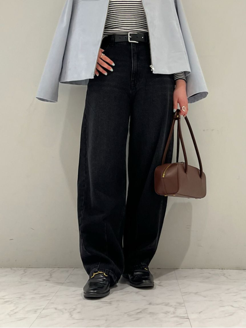 Mila Owen「ウエストゴムカーヴィデニム【ウォッシャブル】」|デニム|BLK