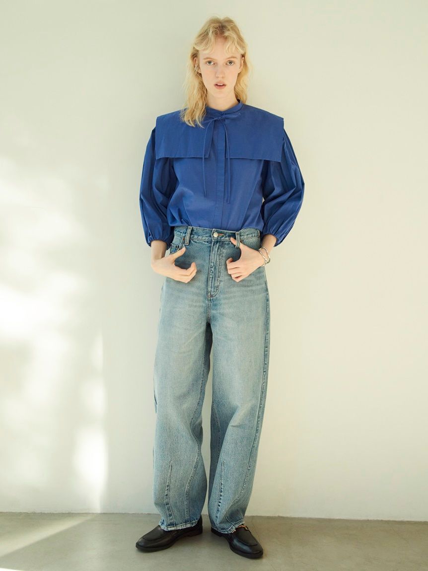 Mila Owen「ウエストゴムカーヴィデニム【ウォッシャブル】」|デニム|