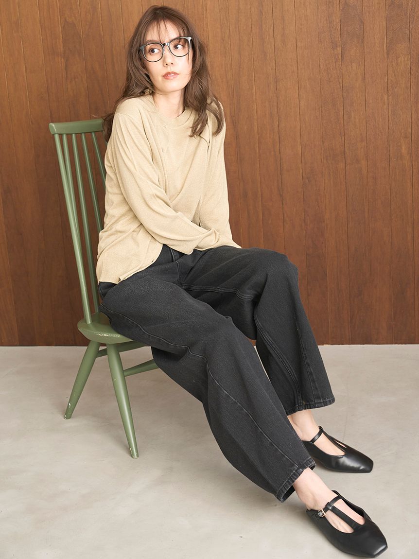 Mila Owen「ウエストゴムカーヴィデニム【ウォッシャブル】」|デニム|