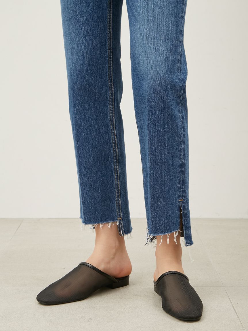 Mila Owen「裾段差テーパードデニムパンツ」|デニム|