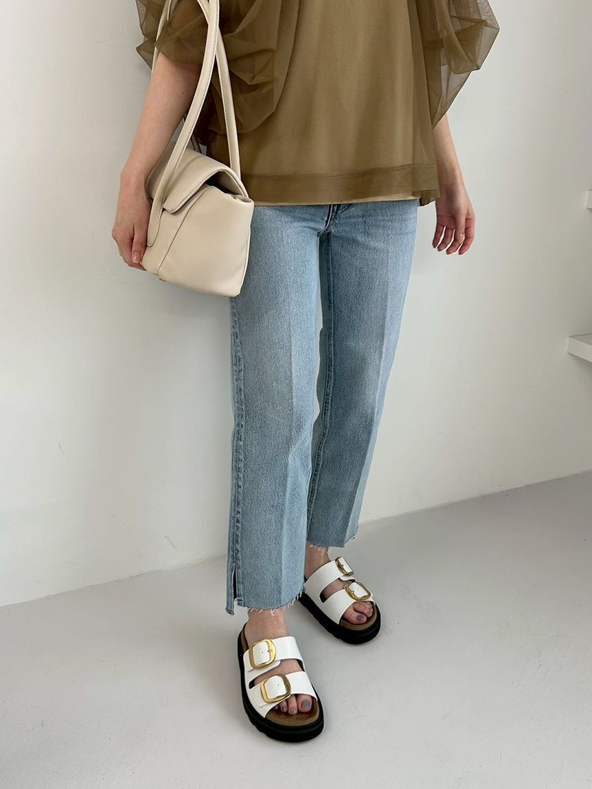 Mila Owen「裾段差テーパードデニムパンツ」|デニム|LBLU