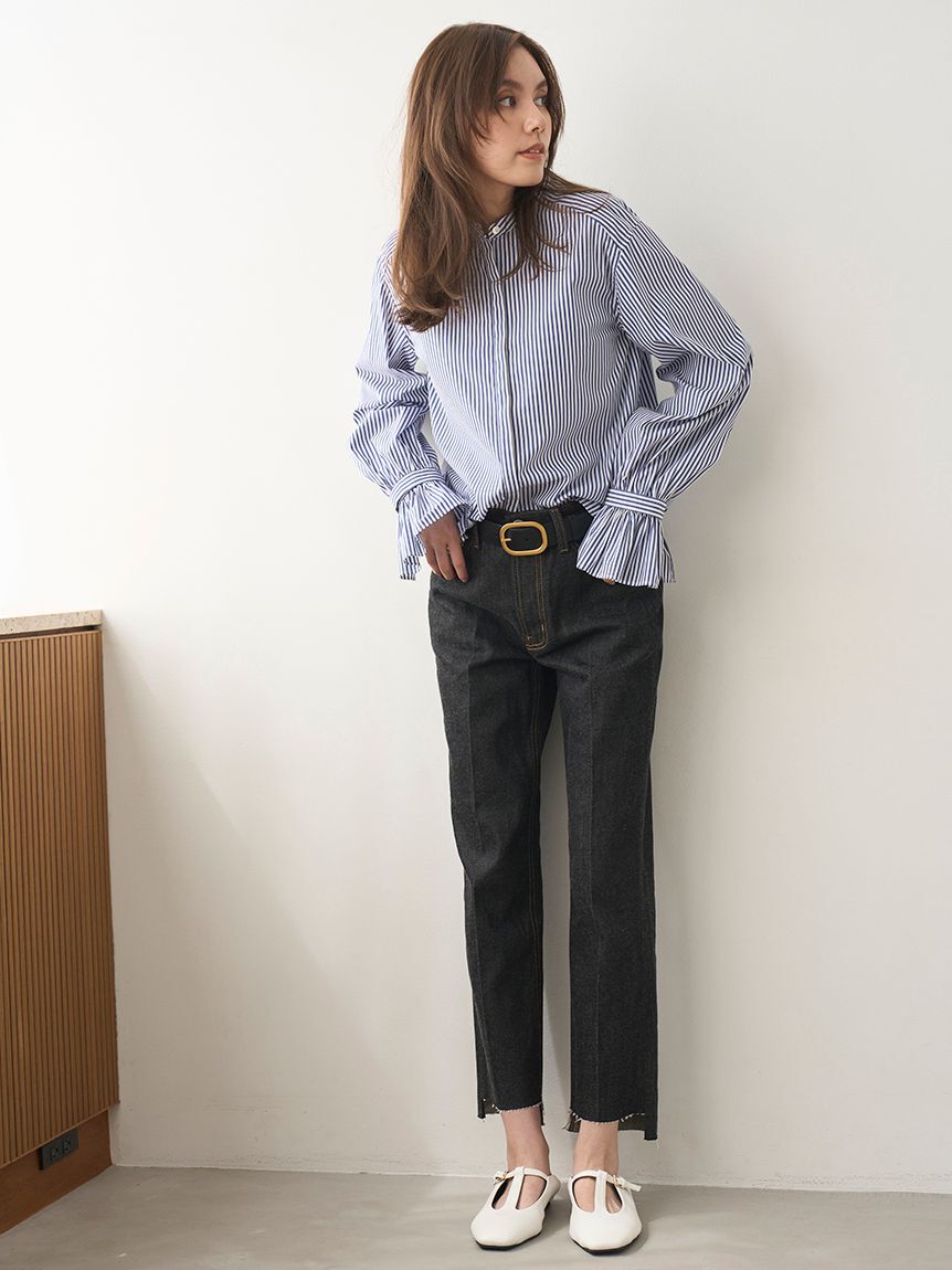 Mila Owen「裾段差テーパードデニムパンツ」|デニム|IND