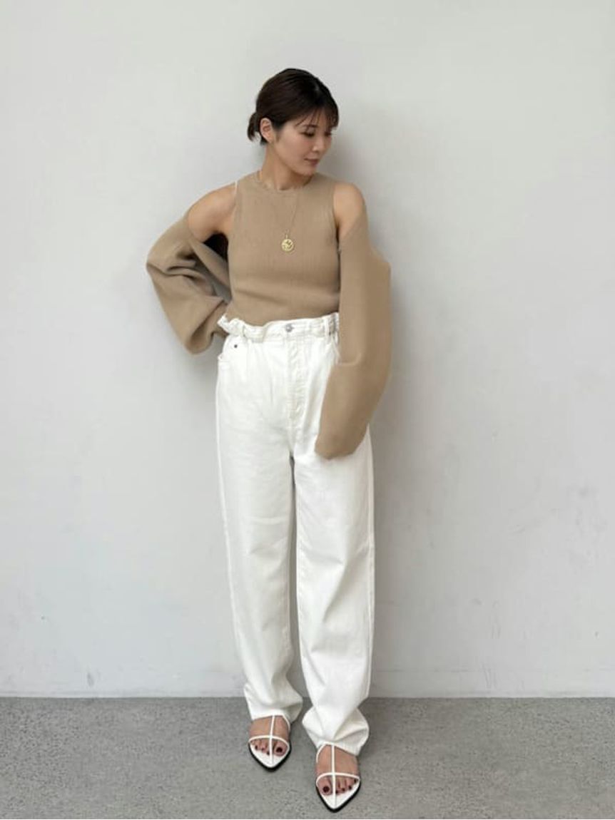 Mila Owen「【ウォッシャブル】ウエストゴムギャザーデニムパンツ」|デニム|