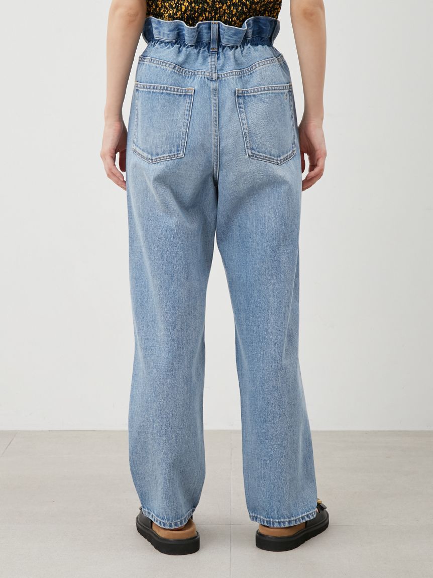 Mila Owen「【ウォッシャブル】ウエストゴムギャザーデニムパンツ」|デニム|