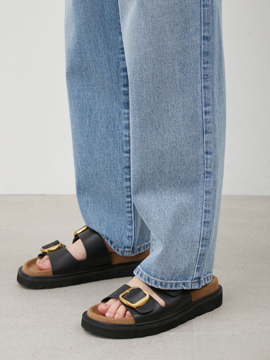 Mila Owen「【ウォッシャブル】ウエストゴムギャザーデニムパンツ」|デニム|