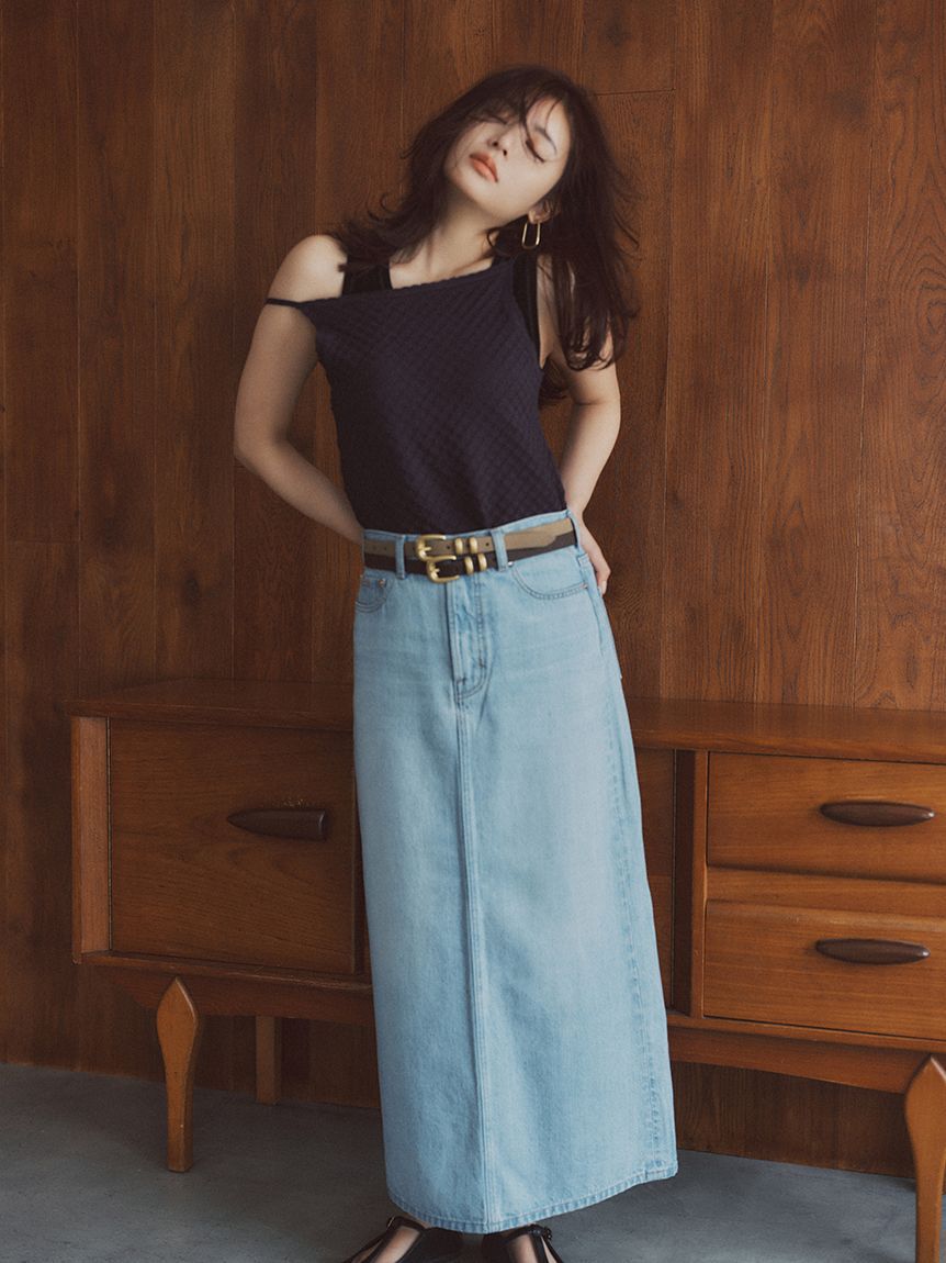 Mila Owen「後ベンツストレートマキシデニムスカート」|スカート|
