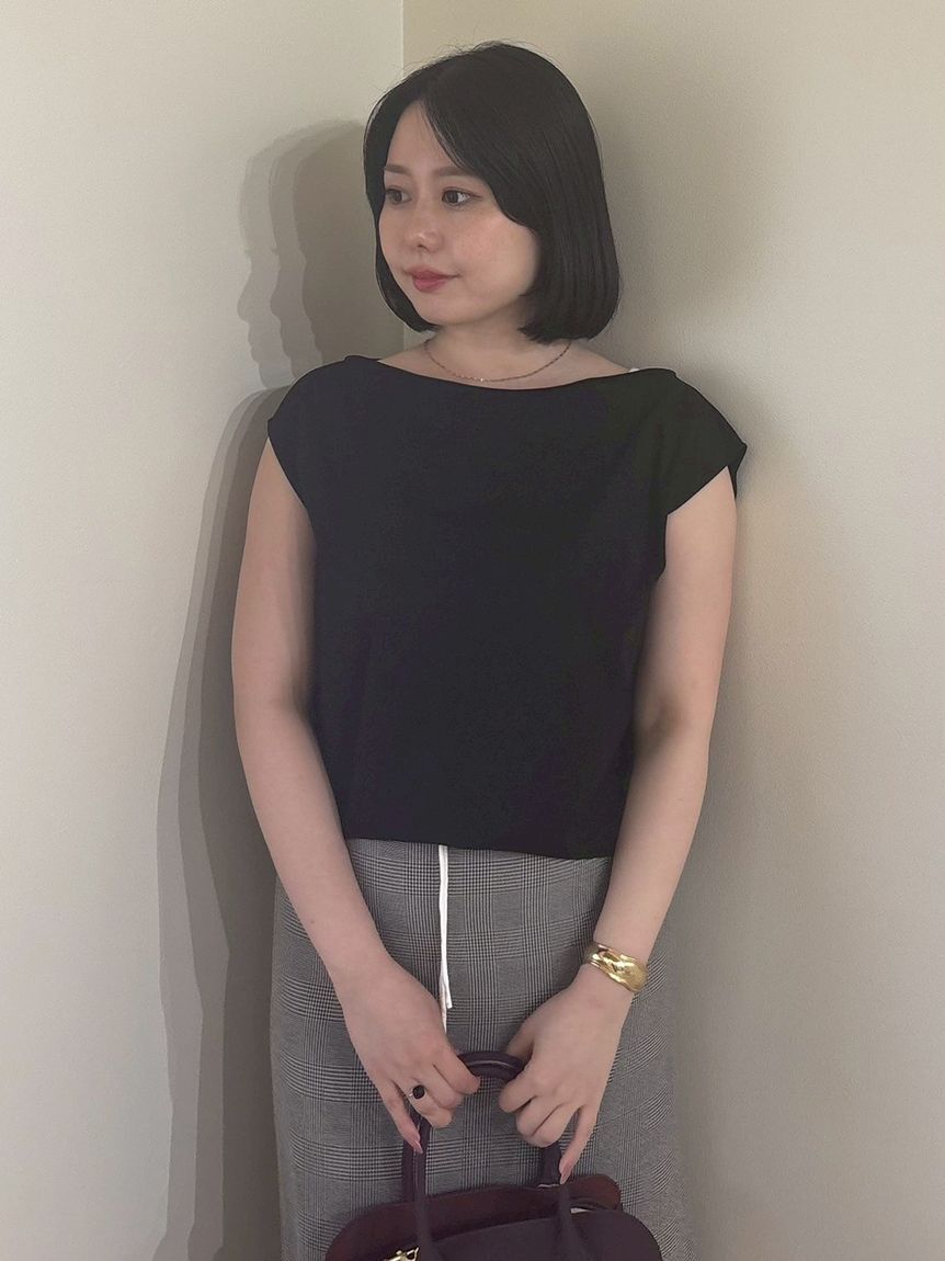 Mila Owen「ボートネックシルケットカットプルオーバー」|Tシャツ・カットソー|