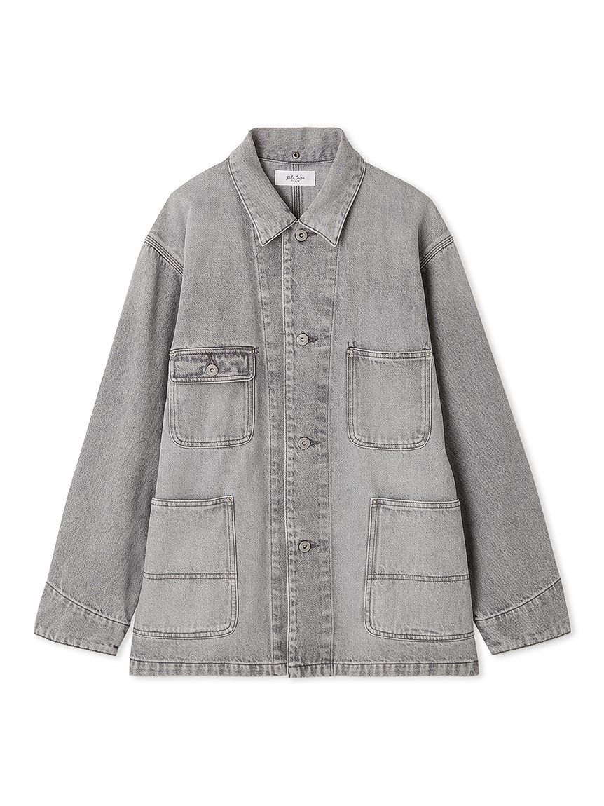 Mila Owen「ハーフ丈デニムカバーオール」|デニムジャケット|