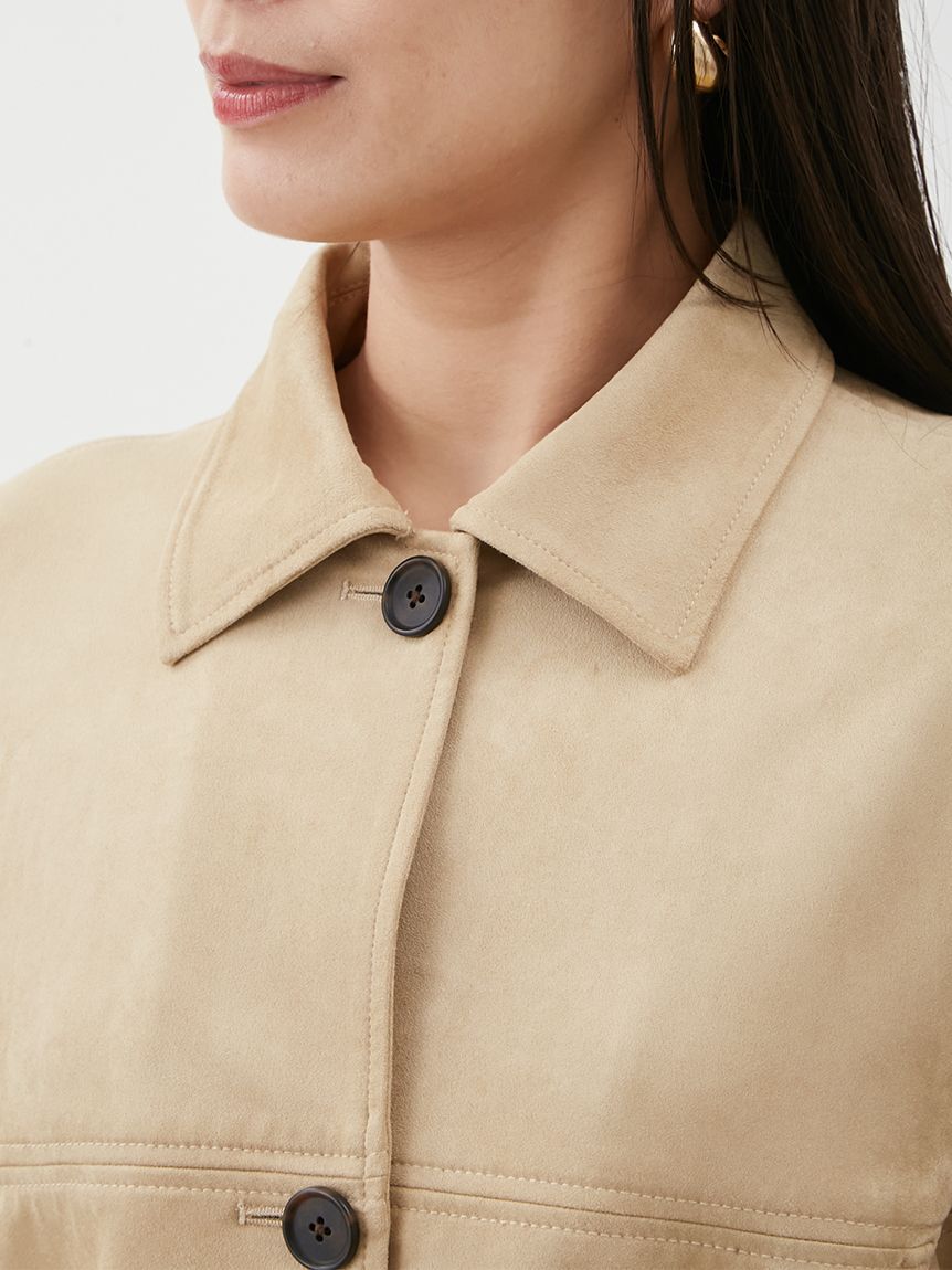 Mila Owen「ステンカラーリサイクスウェードライクブルゾン」|ブルゾン・スタジャン|