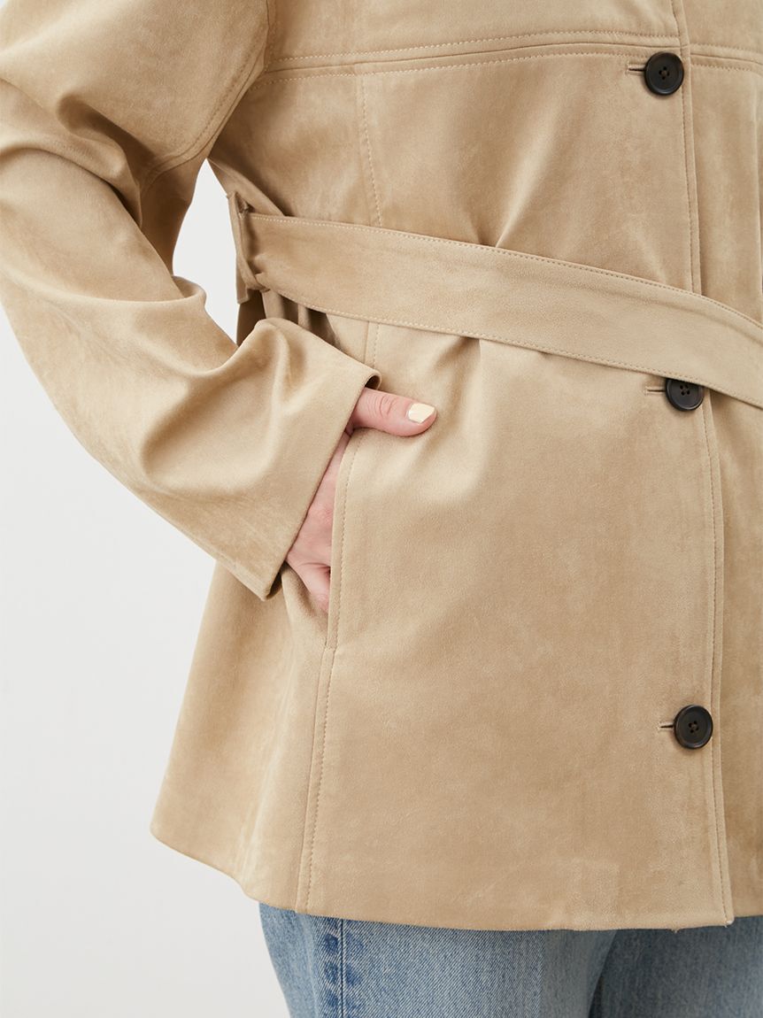 Mila Owen「ステンカラーリサイクスウェードライクブルゾン」|ブルゾン・スタジャン|