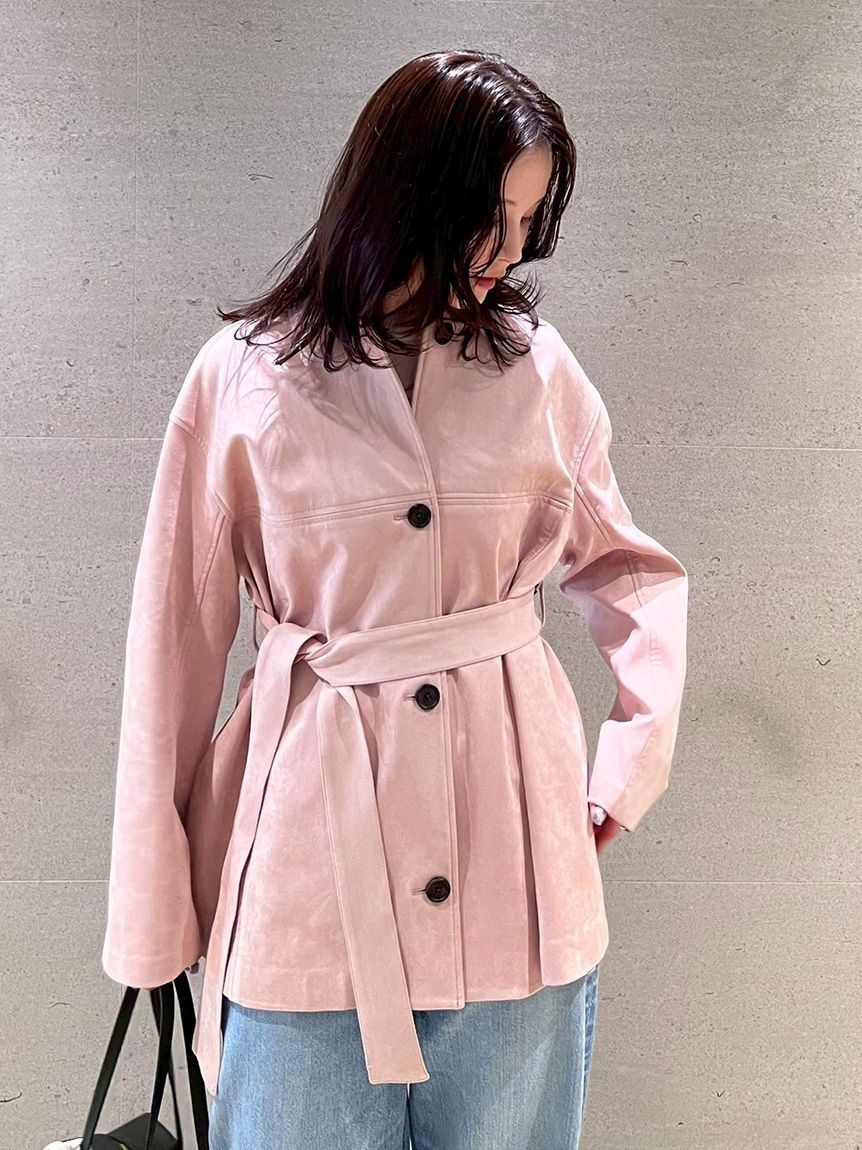 Mila Owen「ステンカラーリサイクスウェードライクブルゾン」|ブルゾン・スタジャン|PNK