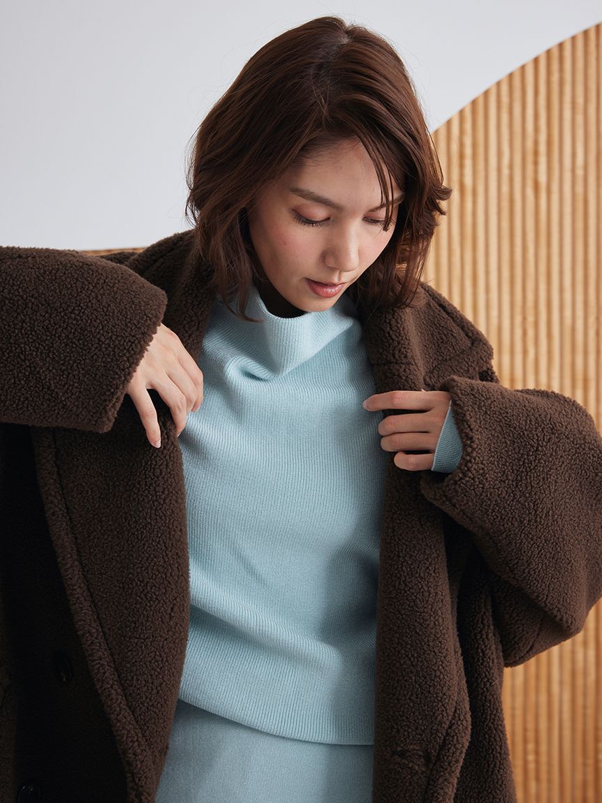 Mila Owen「オーバーサイズボアコート」|ステンカラーコート|