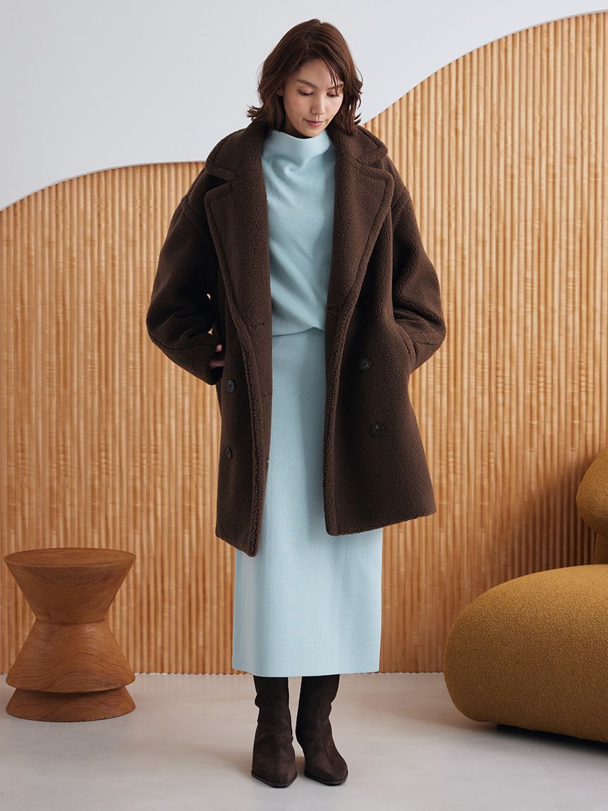 Mila Owen「オーバーサイズボアコート」|ステンカラーコート|
