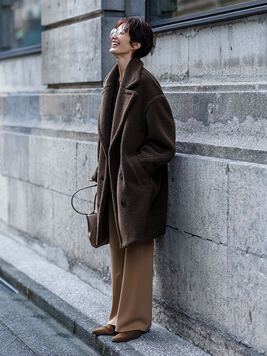 Mila Owen「オーバーサイズボアコート」|ステンカラーコート|