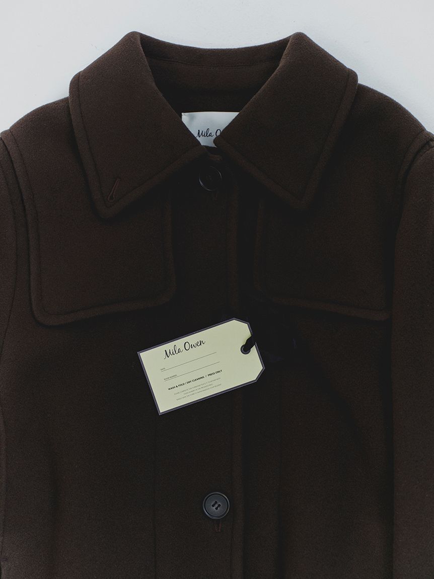 Mila Owen「ロングリバーコート」|ステンカラーコート|