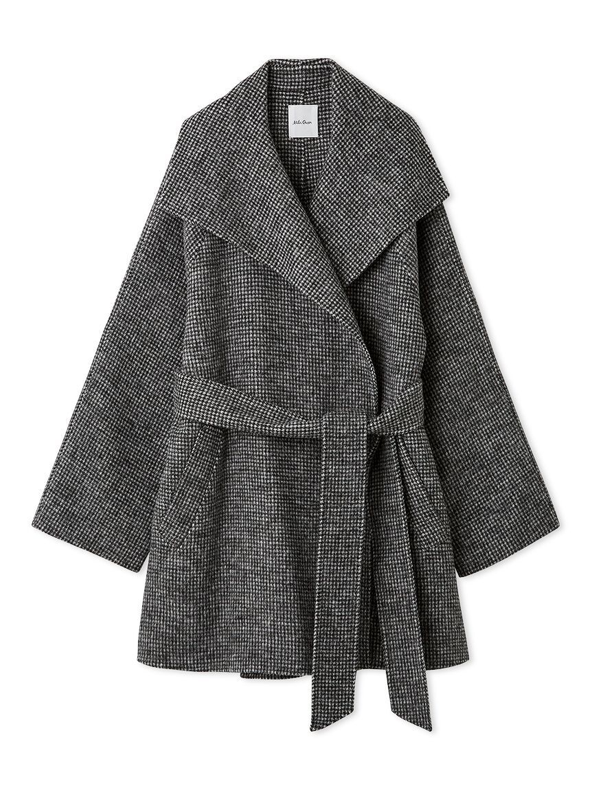 Mila Owen「共ベルト付きビックカラーミディ丈コート」|ステンカラーコート|