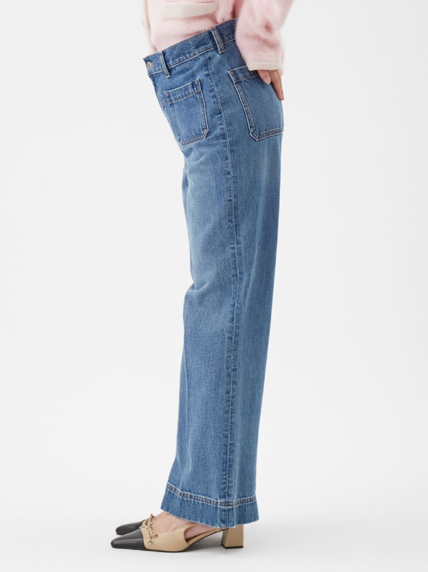 Mila Owen「パッチポケットデザインシガレットデニムパンツ」|デニム|