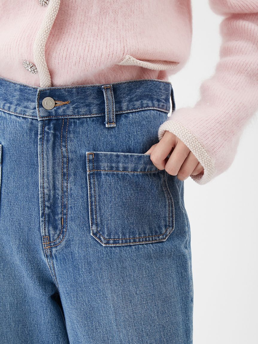 Mila Owen「パッチポケットデザインシガレットデニムパンツ」|デニム|