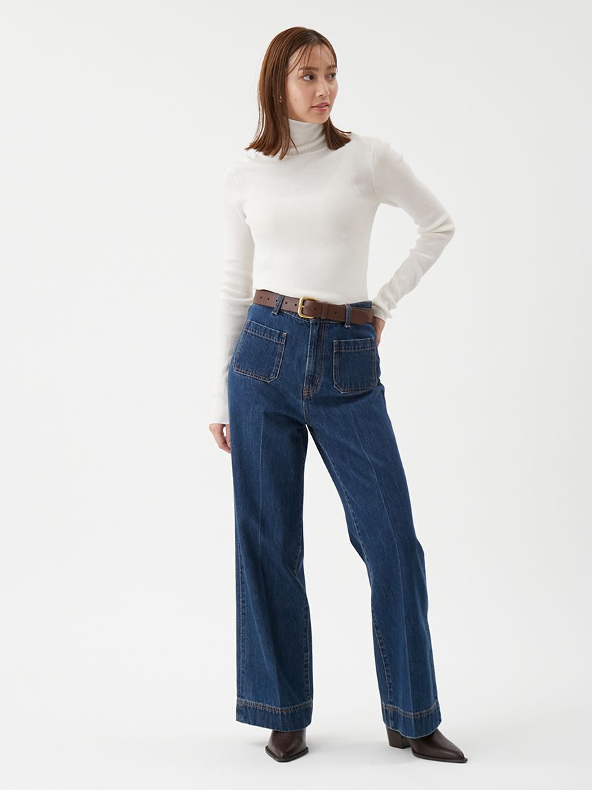 Mila Owen「パッチポケットデザインシガレットデニムパンツ」|デニム|