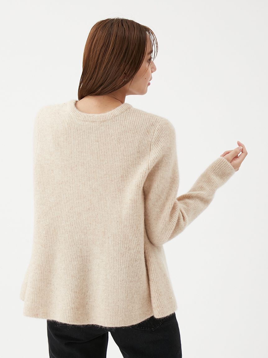 Mila Owen「4WAYモヘヤラメペプラムニットプルオーバー」|ポロシャツ|