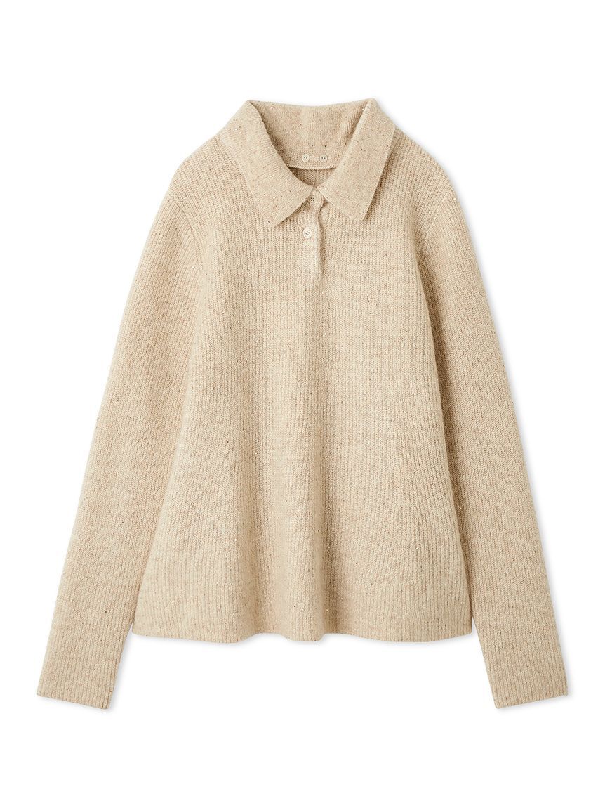 Mila Owen「4WAYモヘヤラメペプラムニットプルオーバー」|ポロシャツ|