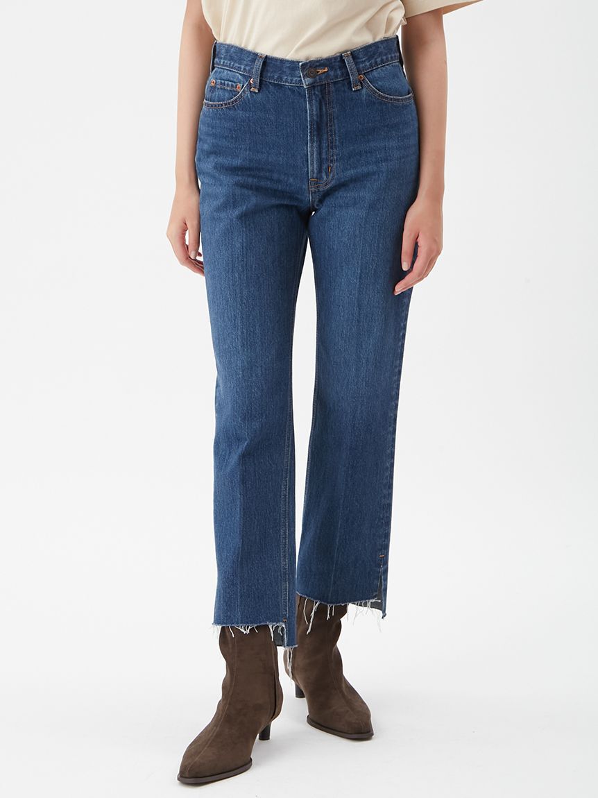 Mila Owen「センタープレス裾段差デニムパンツ」|デニム|