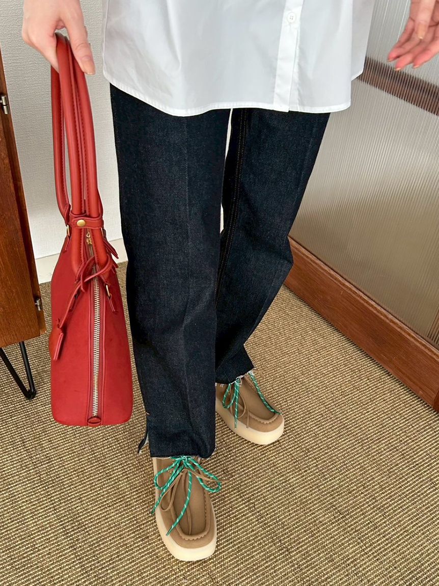 Mila Owen「センタープレス裾段差デニムパンツ」|デニム|